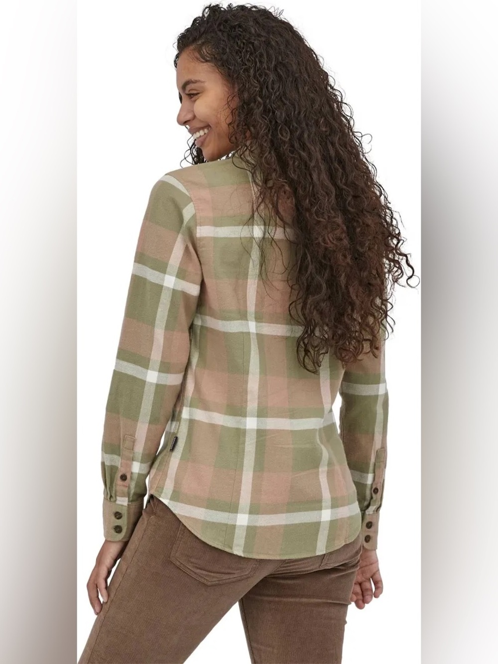 EUC Patagonia Organic Cotton Midweight Fjord Flannel Shirt Comstock/Garden Green - Picture 2 of 9